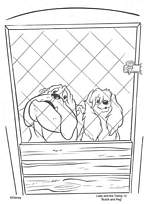 coloriage les chiens dans la fourriere